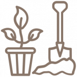 Ein Icon, welches den Gartenpflege-Service symbolisieren soll, den Clean & Care Immobilienservice Rheingau anbietet.