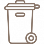 Ein Icon, welches die Bereitstellung der Mülltonnen symbolisieren soll, den Clean & Care Immobilienservice Rheingau anbietet.